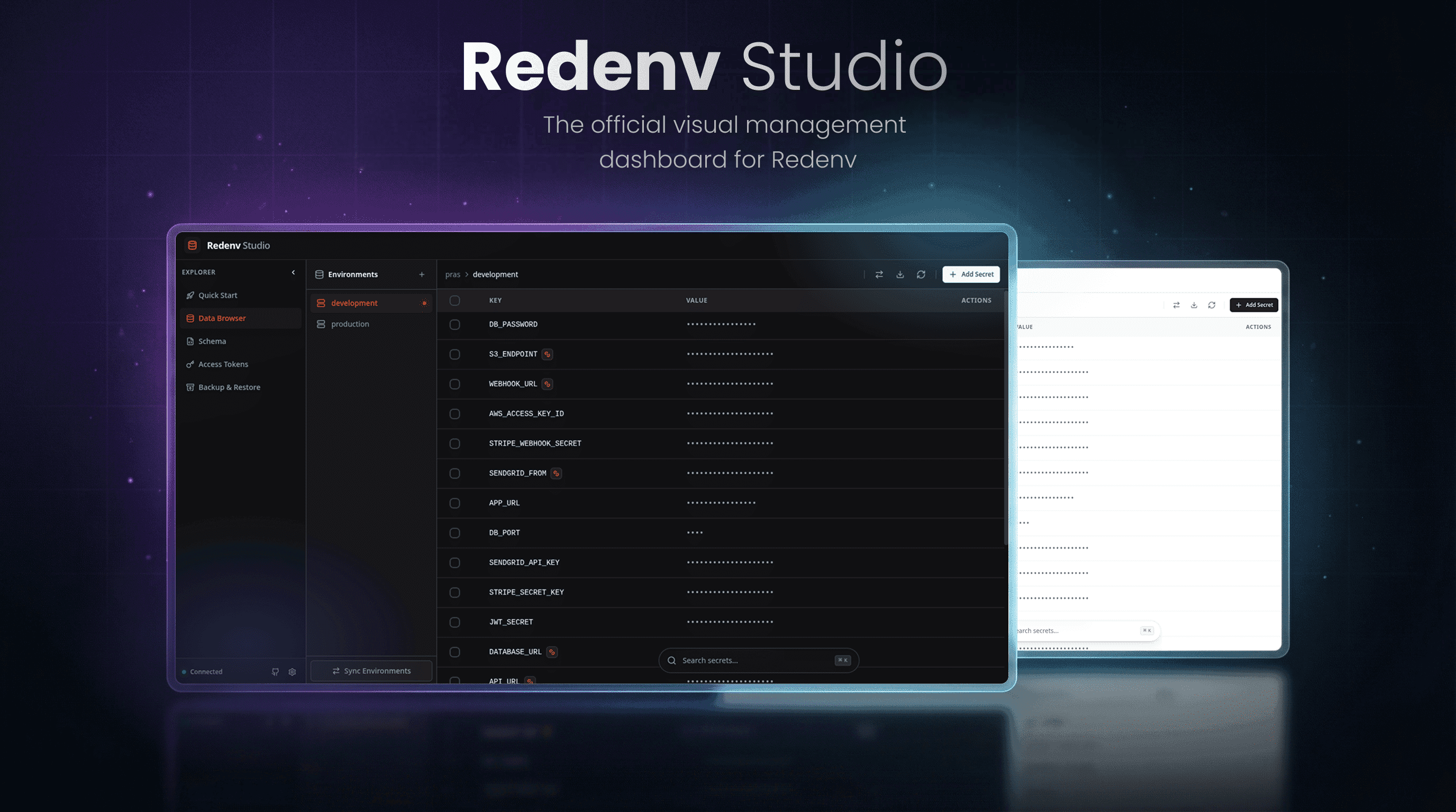 Redenv Studio Dashboard